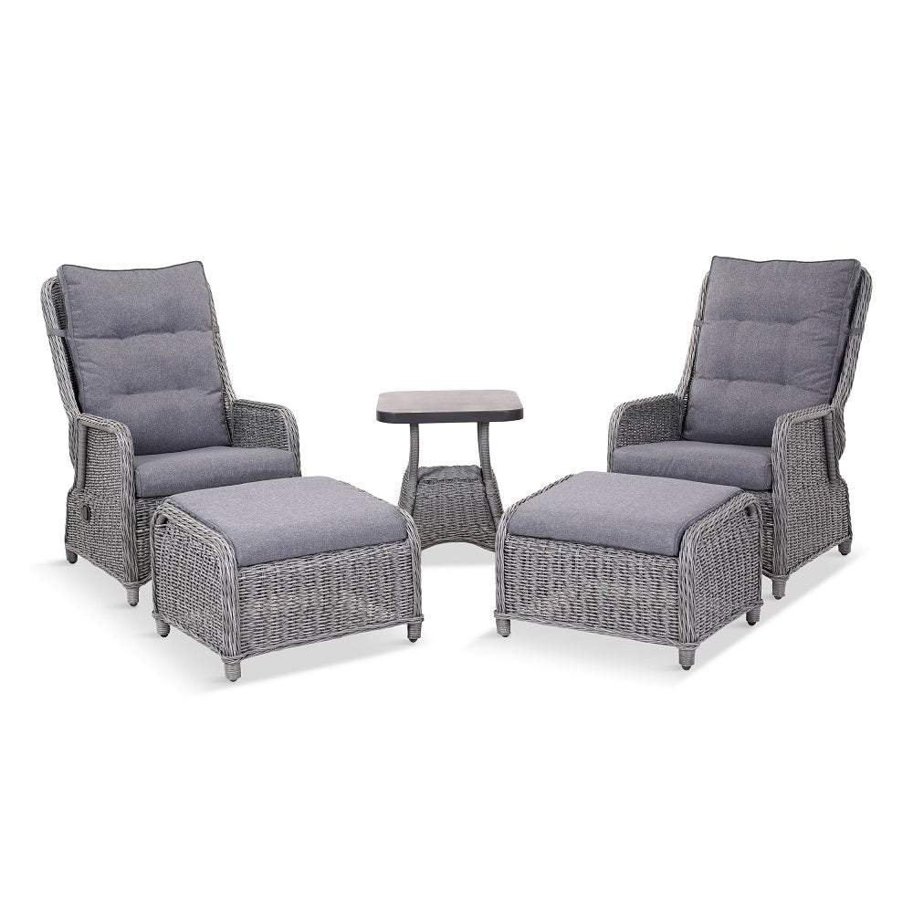 Leisure Grow - Salzburg 5 Piece Recliner Set - Dove Grey
