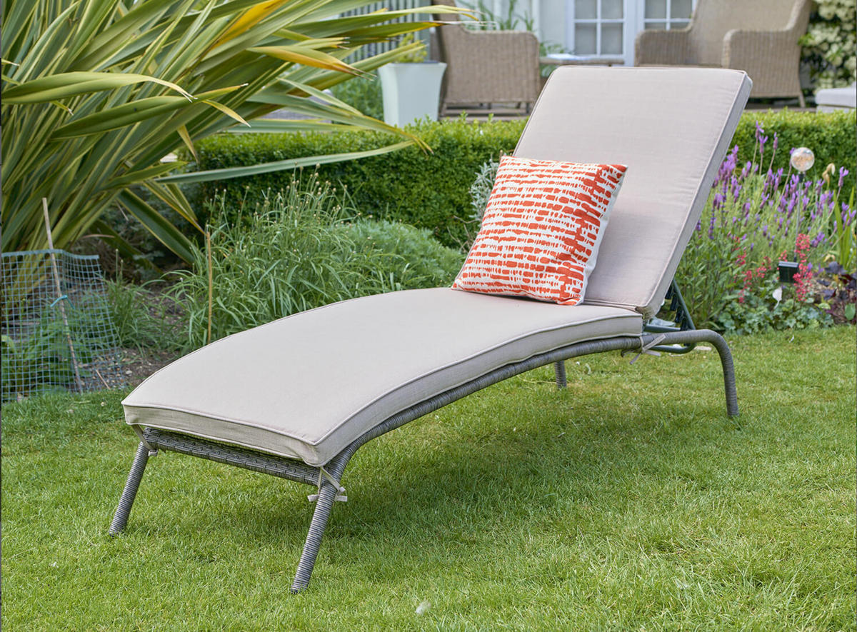 Leisure Grow - Monaco Stone Sunlounger - Stone Grey - IN STOCK