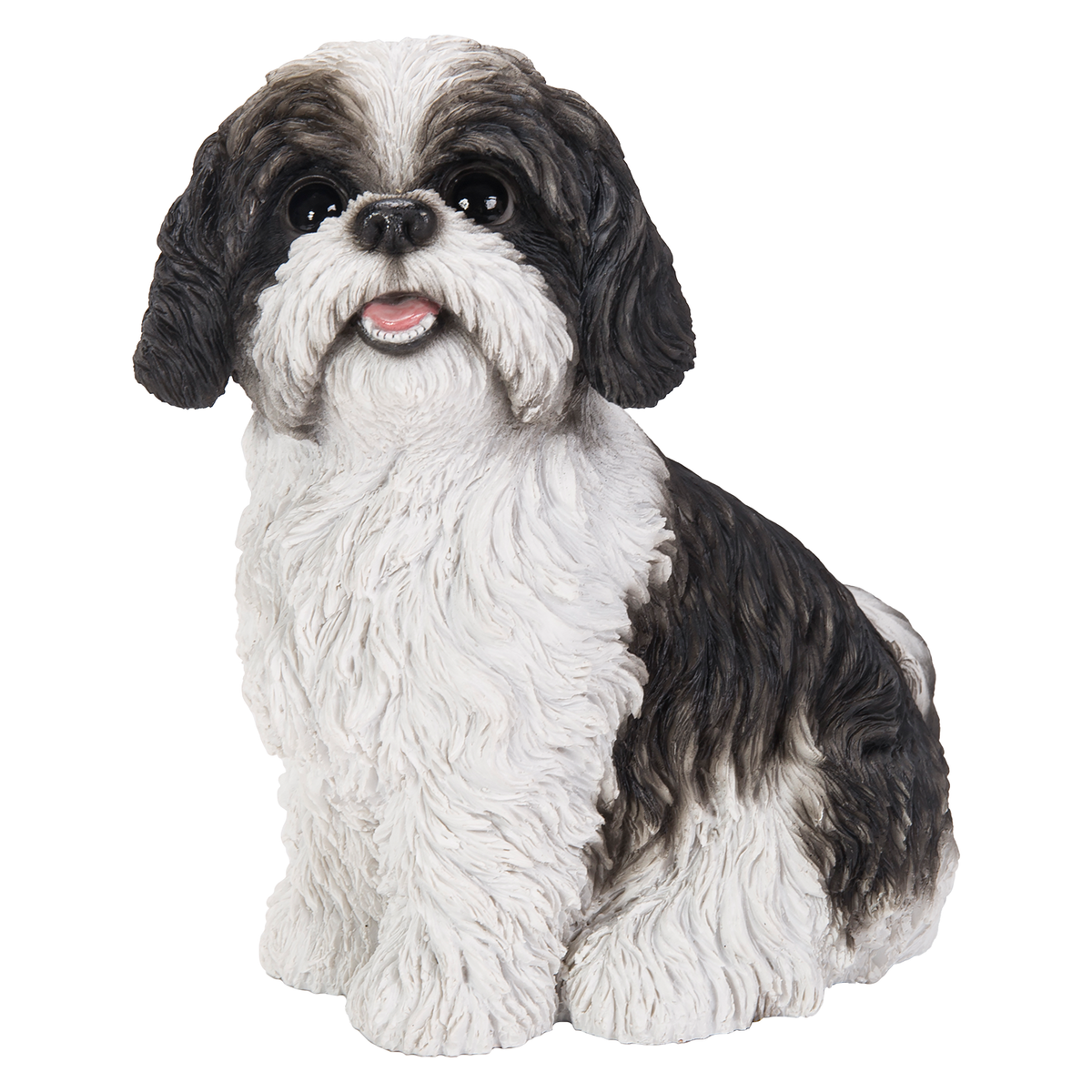 Vivid Arts - Black & White Shih Tzu Sitting Dog Garden Ornament ...