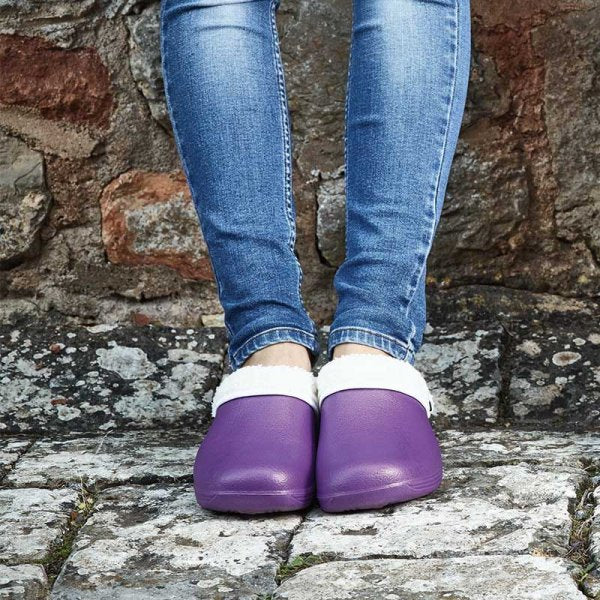 Comfi Fleece Lined Garden Clog Shoes Lilac Southwood Garden Centre