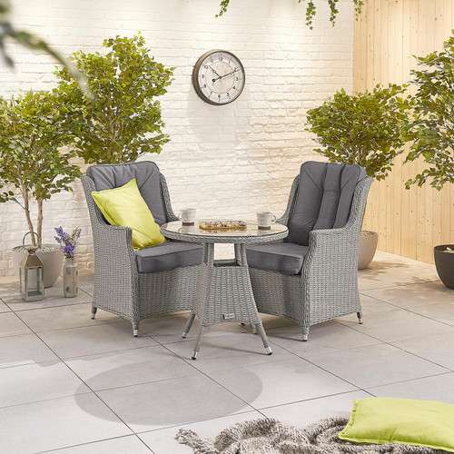 Nova - Heritage Thalia 2 Seat Bistro Set - 75cm Round Table - White Wash