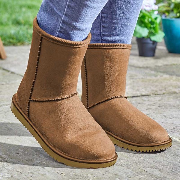 Comfi Snugz Waterproof Garden Boots - Chestnut