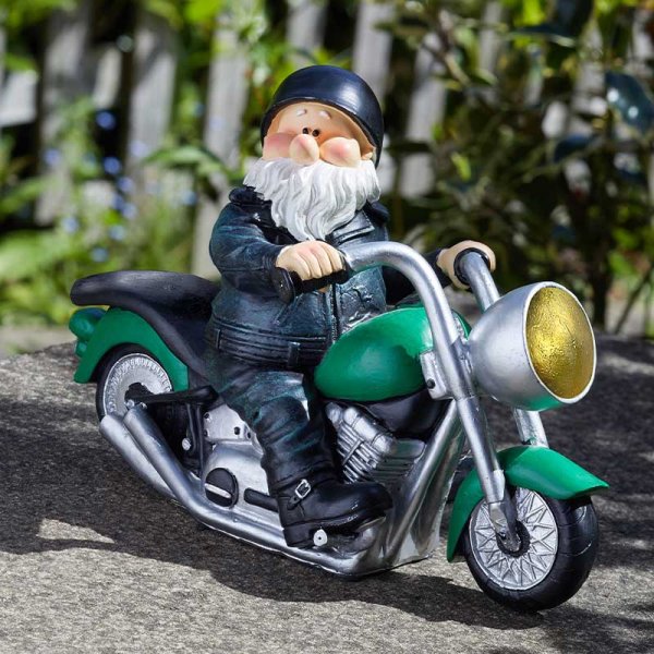 Elvedon Figurines Born to Be Wilf Gnome on Motorbike