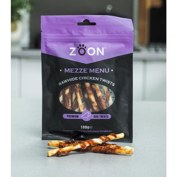 Mezze Menu Premium Rawhide Chicken Twists Dog Treats- 100g