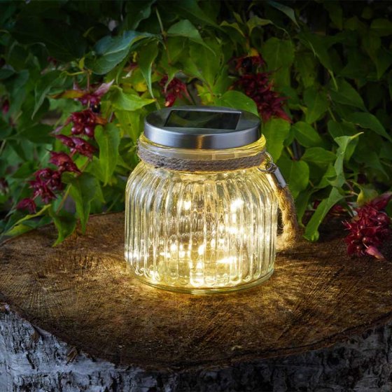 Firefly Light Solar Powered Glass Jar