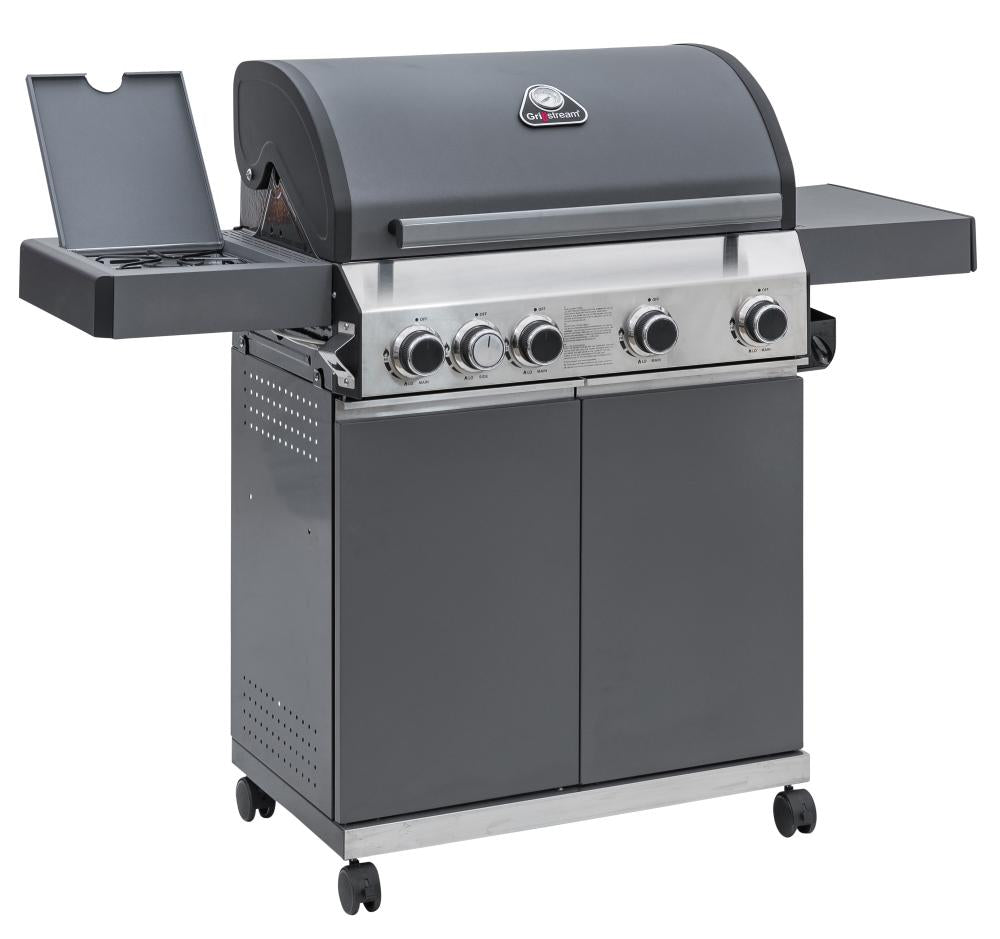 Grillstream Classic 4 Burner Gas Powered Hybrid BBQ / Barbecue with Side Burner