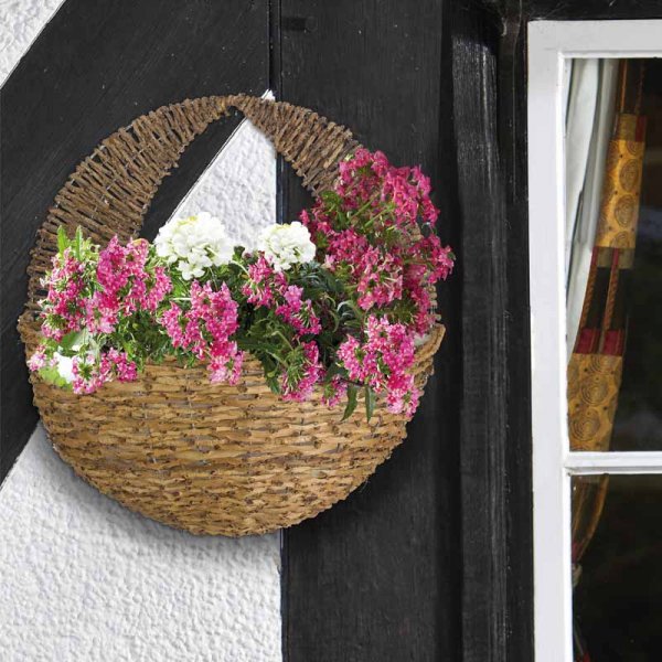 16in Country Rattan Wall Basket