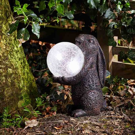 White or Colour Changing Hare Magic Sculpture- Solar Powered