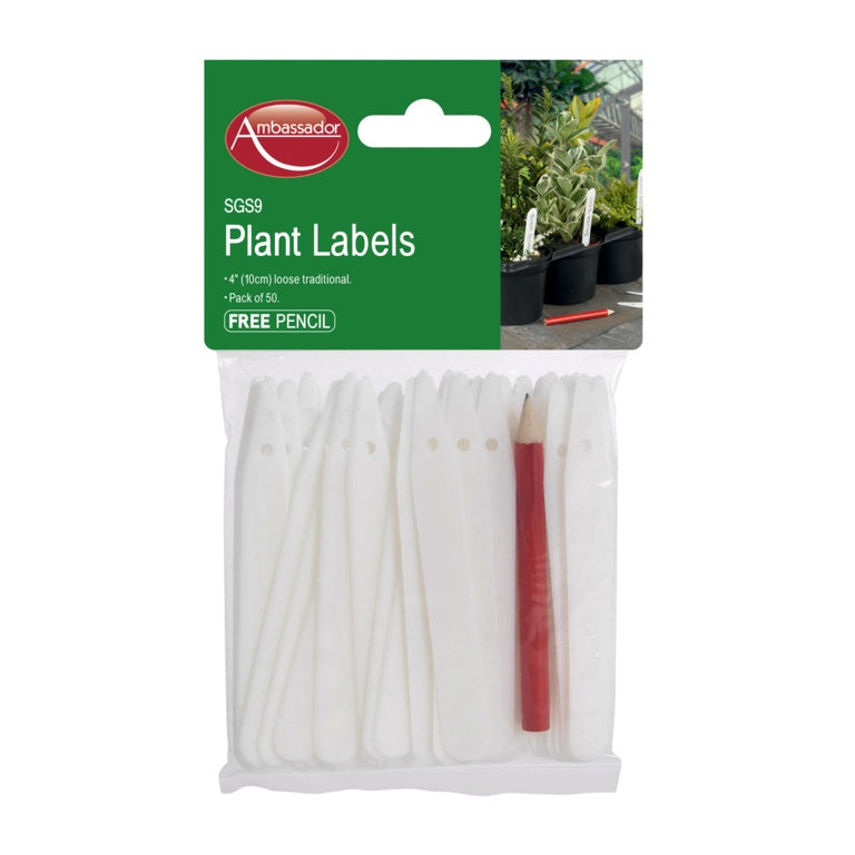 Ambassador Plant Labels & Pencil - Pack of 50 4"