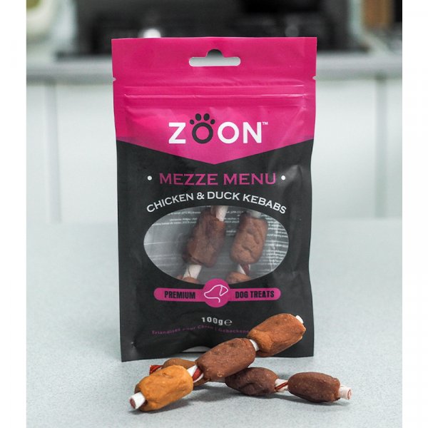 Mezze Menu Premium Chicken & Duck Kebabs Dog Treats- 100g
