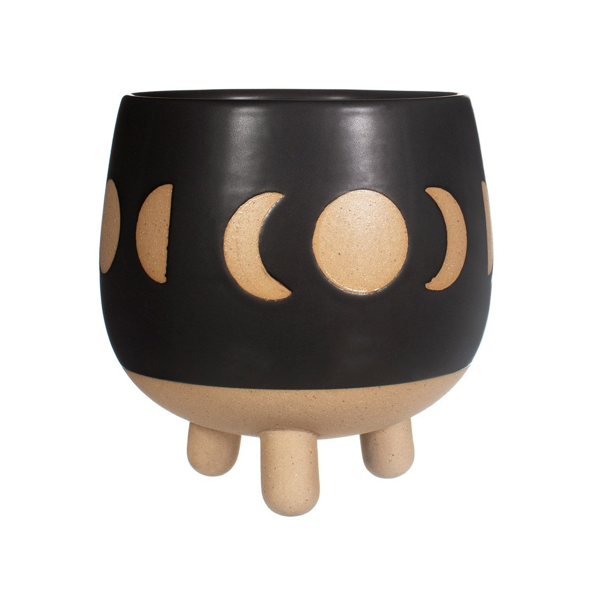 Moon Phases House Plant Pot Planter Black - Large