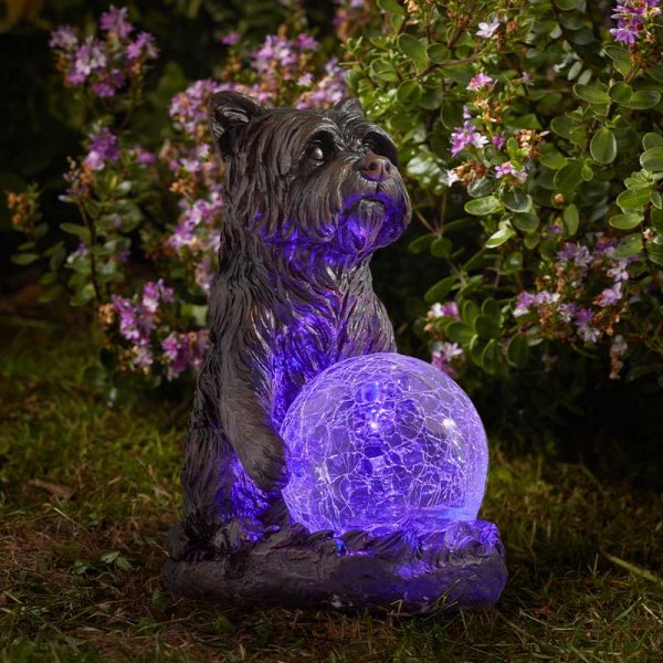 Colour Changing Mystic Dog Sculpture- Solar Powered