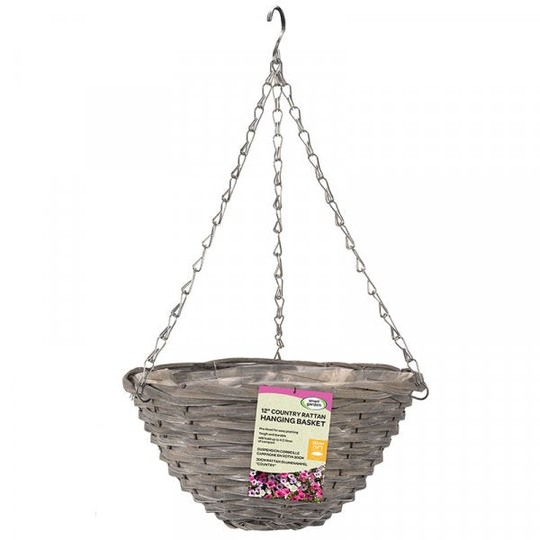 Sable Willow Grey Hanging Basket