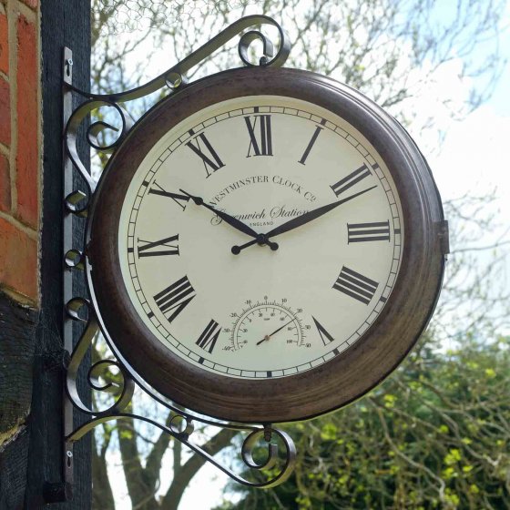 Greenwich Station Wall Clock & Thermometer