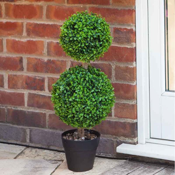 Duo Double Ball Artificial Topiary Tree