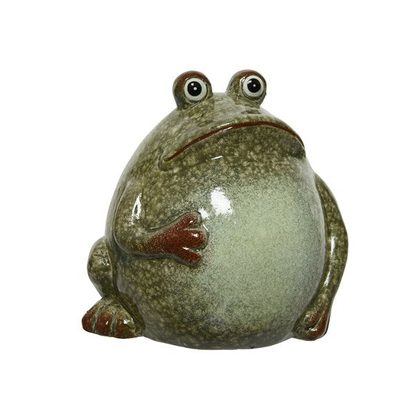 Round Big Bellied Glazed Terracotta Frog – Southwood Garden Centre