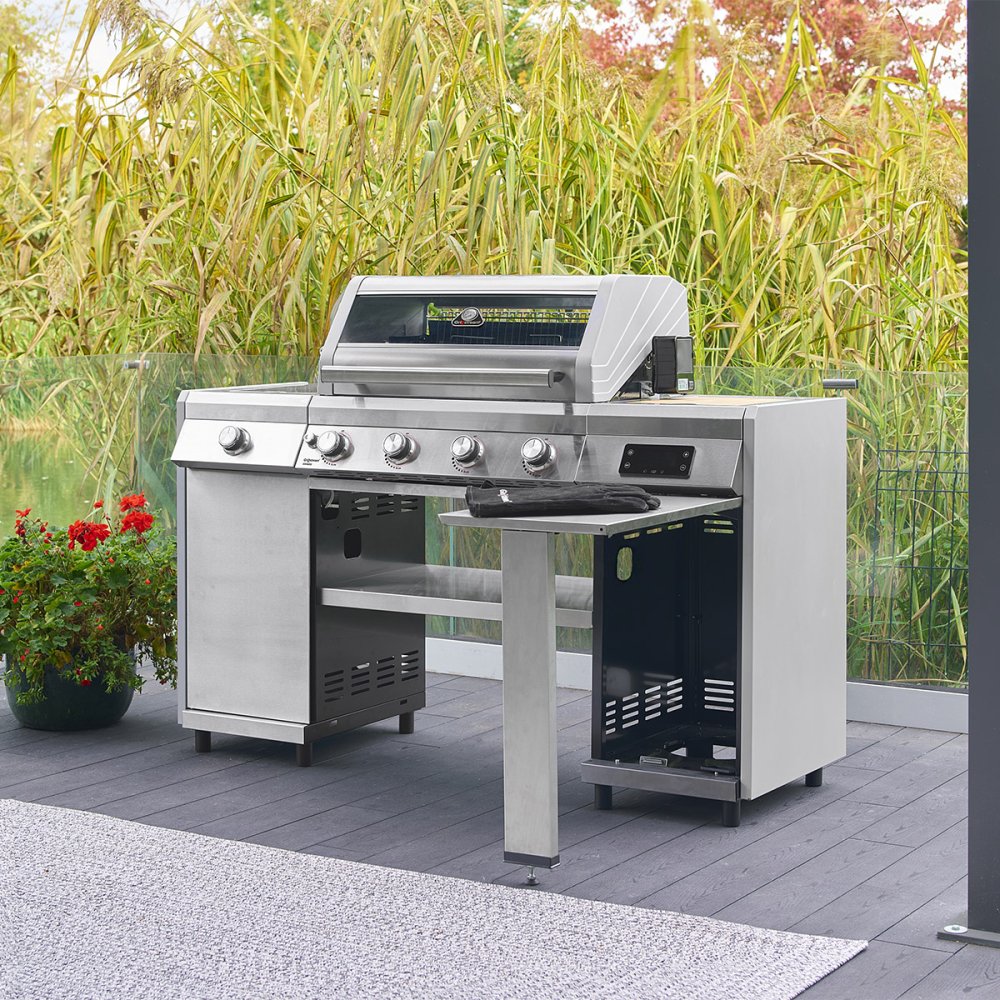 Grillstream Island Ultimate 4 Burner Hybrid Gas & Charcoal BBQ - Stainless Steel