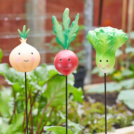 Veggies - Lettuce, Onion or Radish Loony Garden Stake