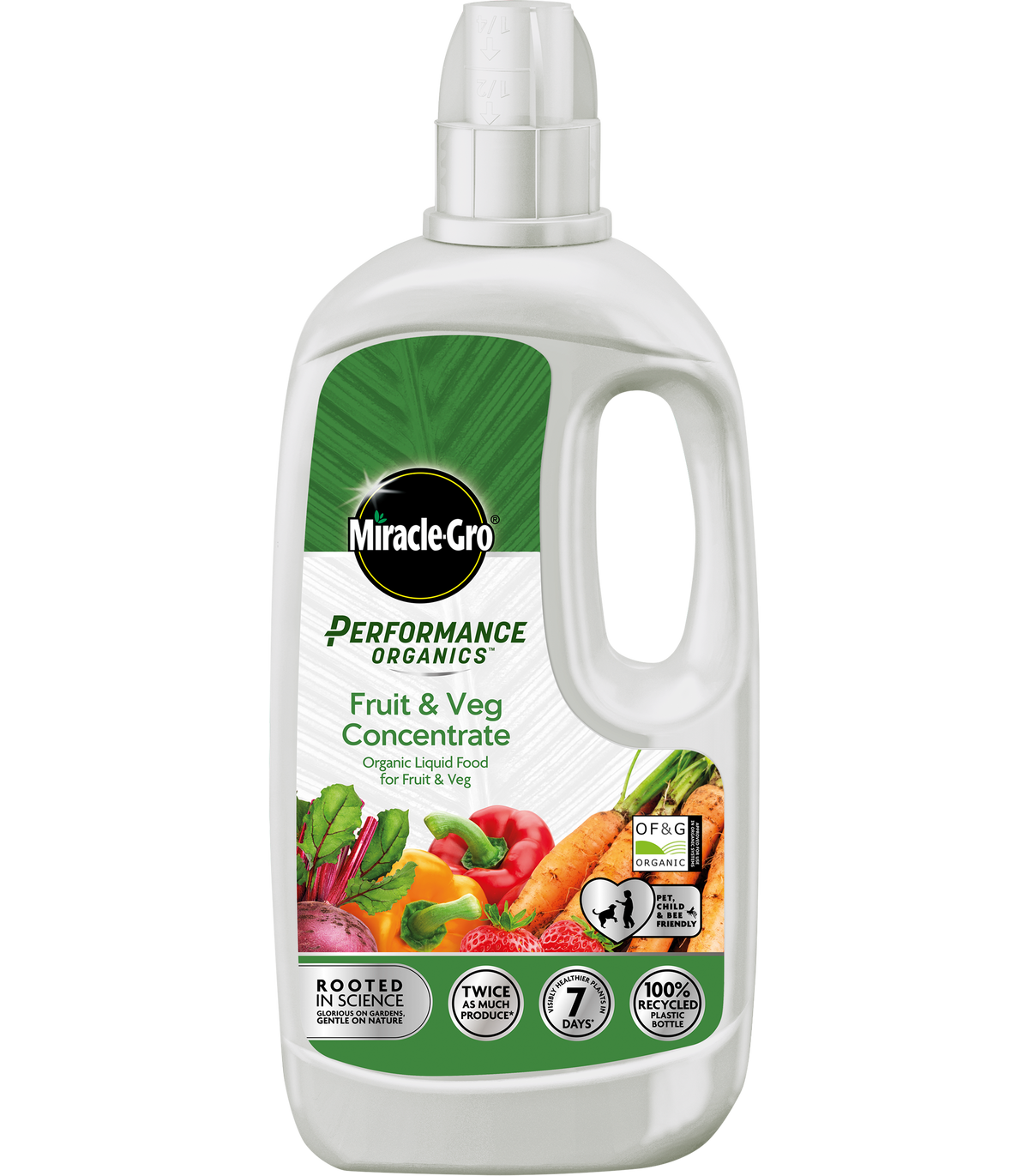 Miracle-Gro Performance Organics Fruit & Veg Liquid Concentrate Food- 1 Litre