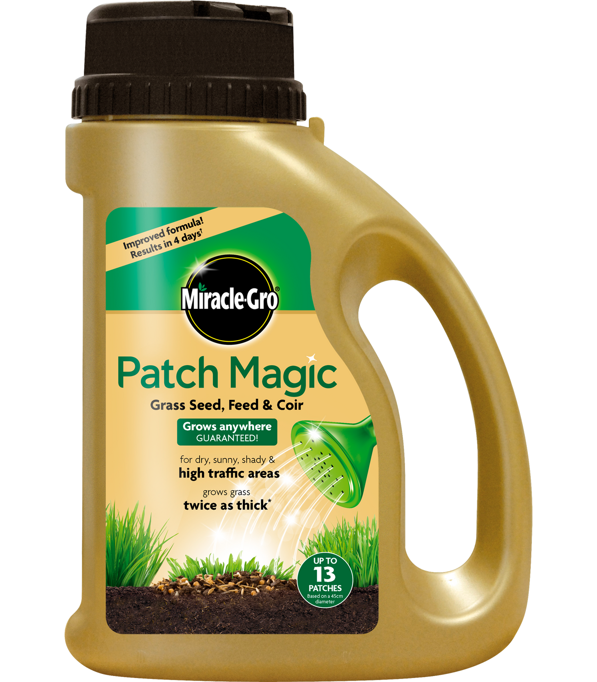 Miracle-Gro Patch Magic Grass Seed, Feed & Coir- 1015g
